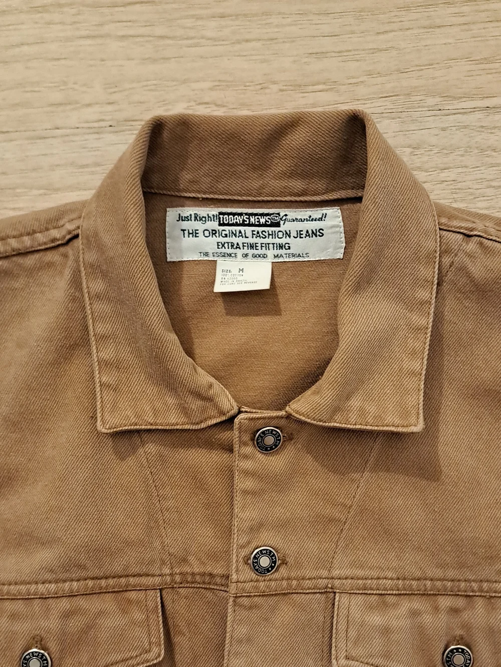 Today News Vintage Men's Tan Denim-Style Jacket - Casual Shirt Jacket